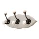 Grey Black Double Loop Ceramic Iron Wooden Hooks